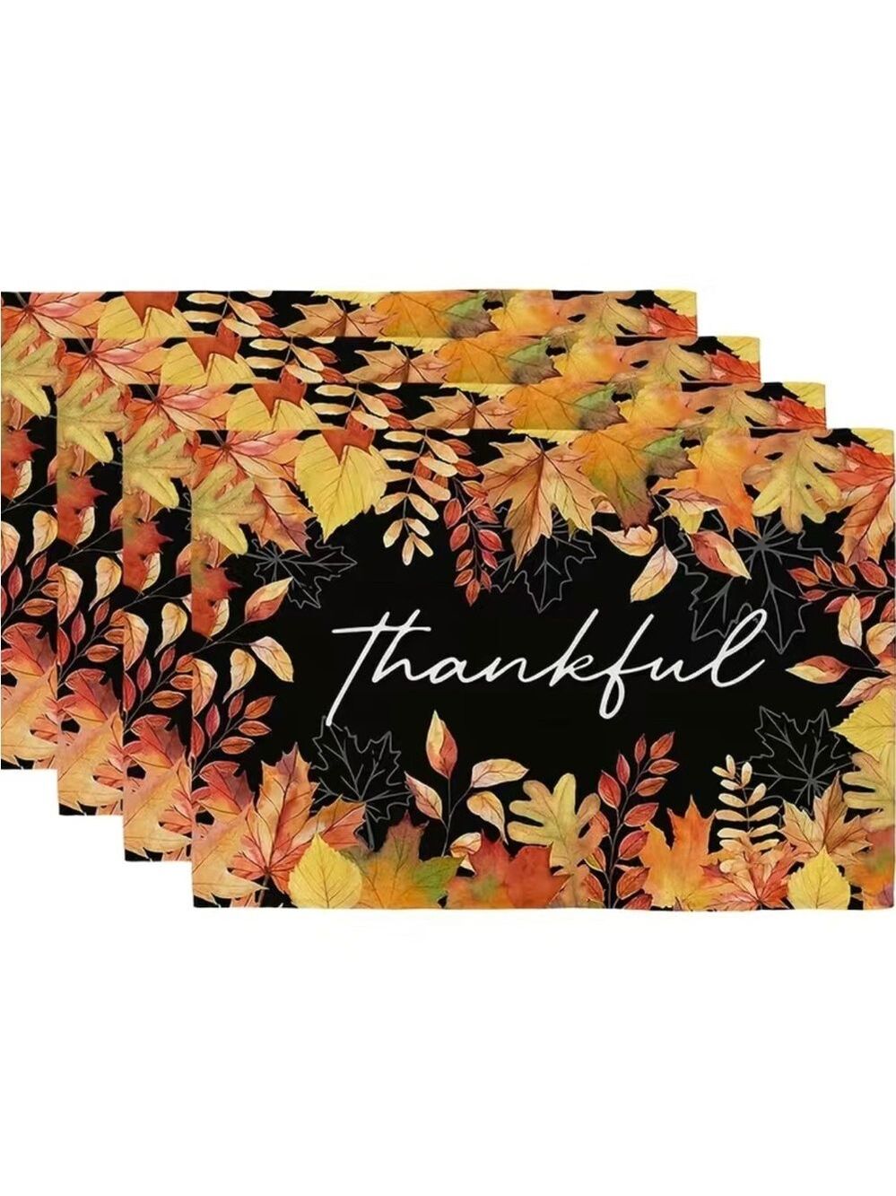 New Set of 4 Thankful Fall Thanksgiving Holiday Placemats